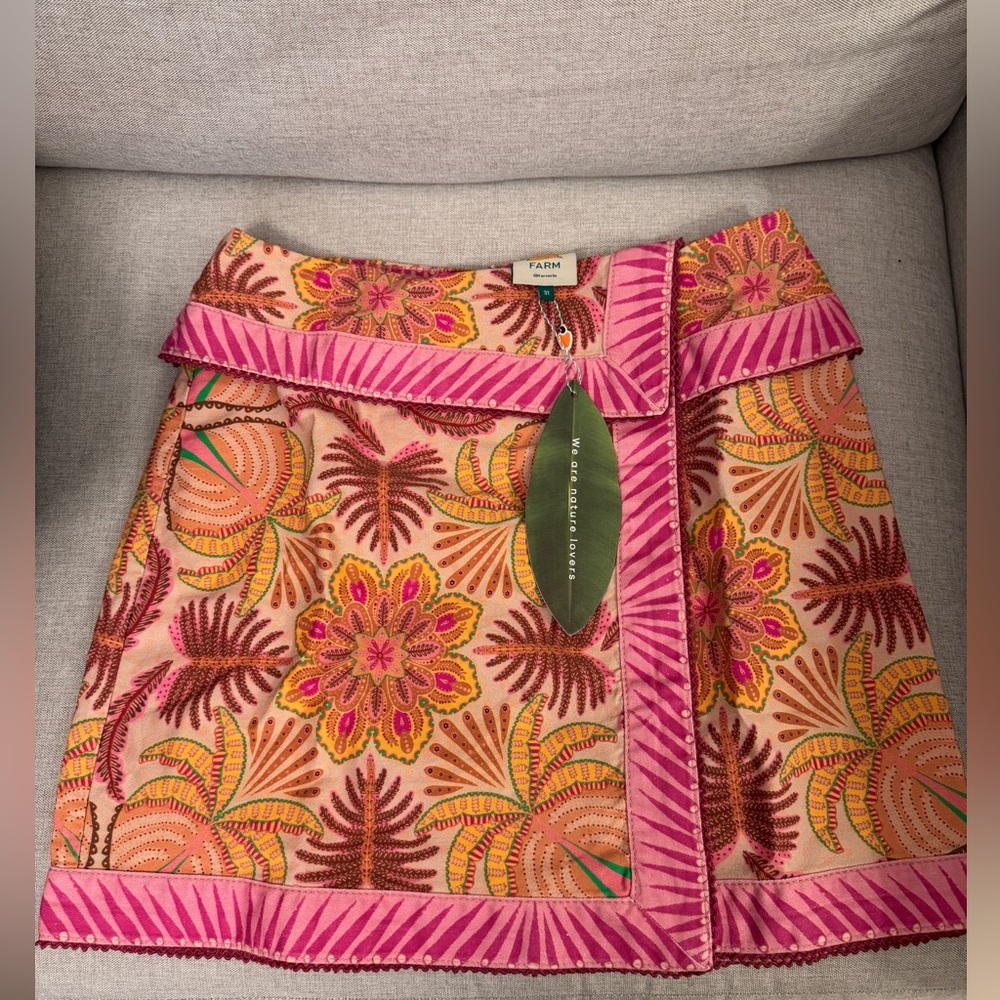 Farm Rio Pink and Orange Skirt Size 31/12